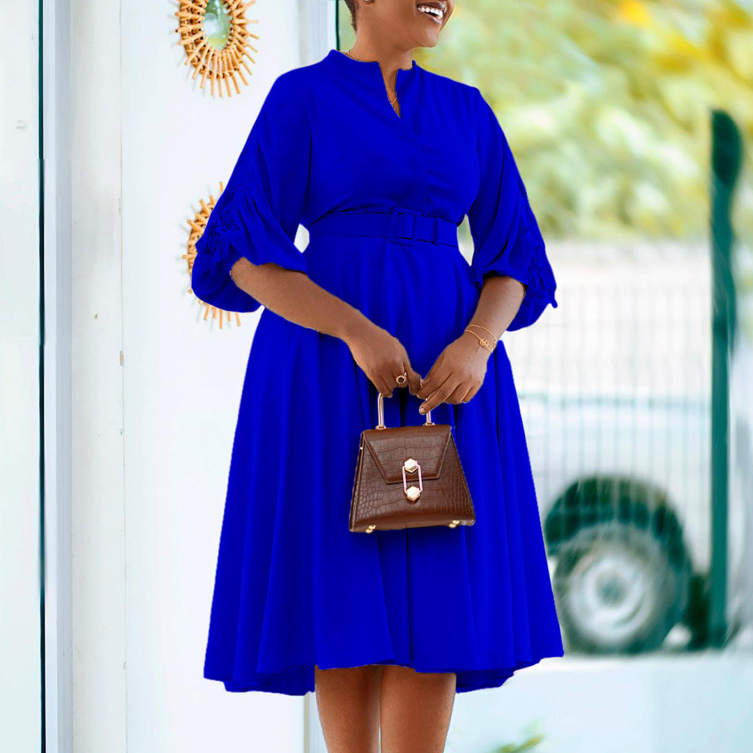 Temperament Plus Size Pleated Dress