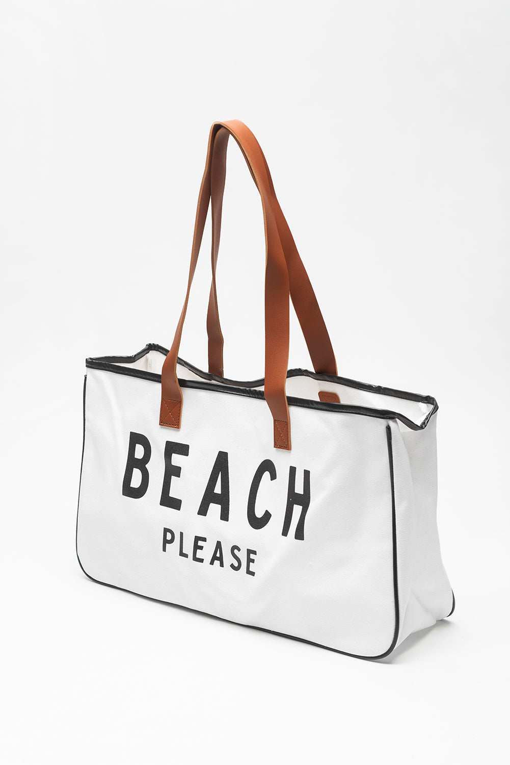 White BEACH S'IL VOUS PLAÎT Imprimer Grand sac fourre-tout en toile