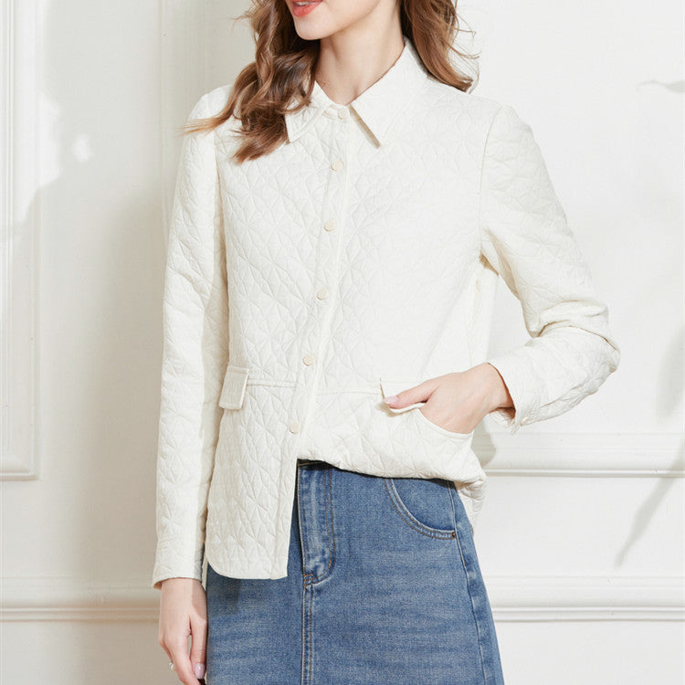 Veste de manteau rembourrée en coton simple à la mode pour femmes