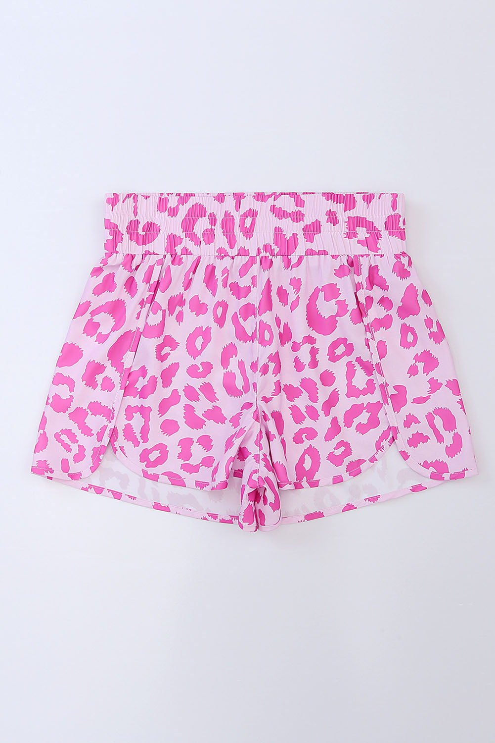 Short de sport taille haute à imprimé écossais rose