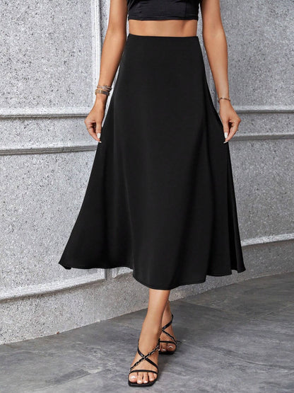 Women's Solid Color Loose Long Dress A- Line Skirt