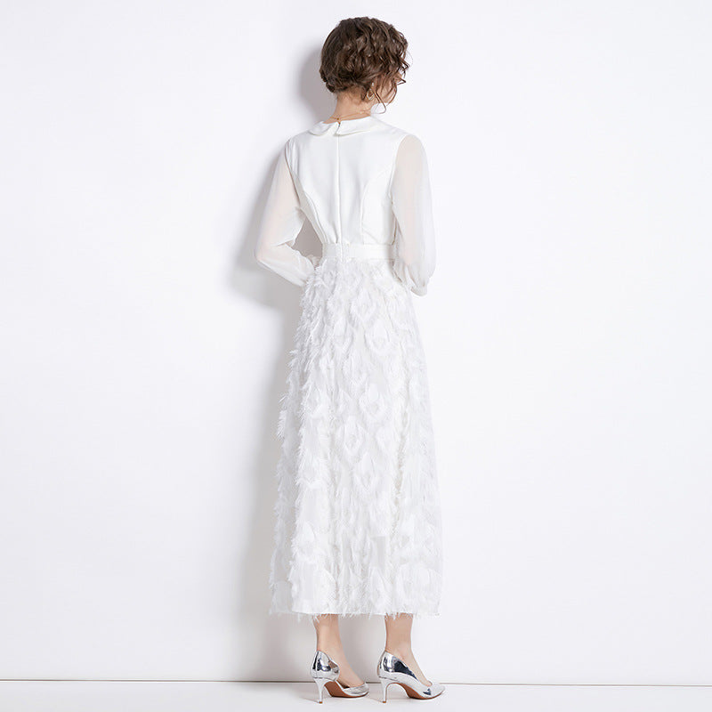 Robe amincissante blanche élégante et légère, nouveau tempérament