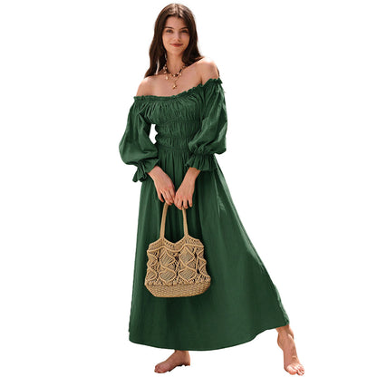 Women's Retro Off-shoulder Fashion Dress