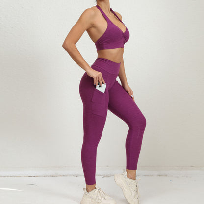 Women's Fashion V Waist Trousers Fitness Sportswear Running Outfit