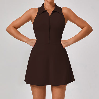 Robe de sport taille haute serrée revers pour femme