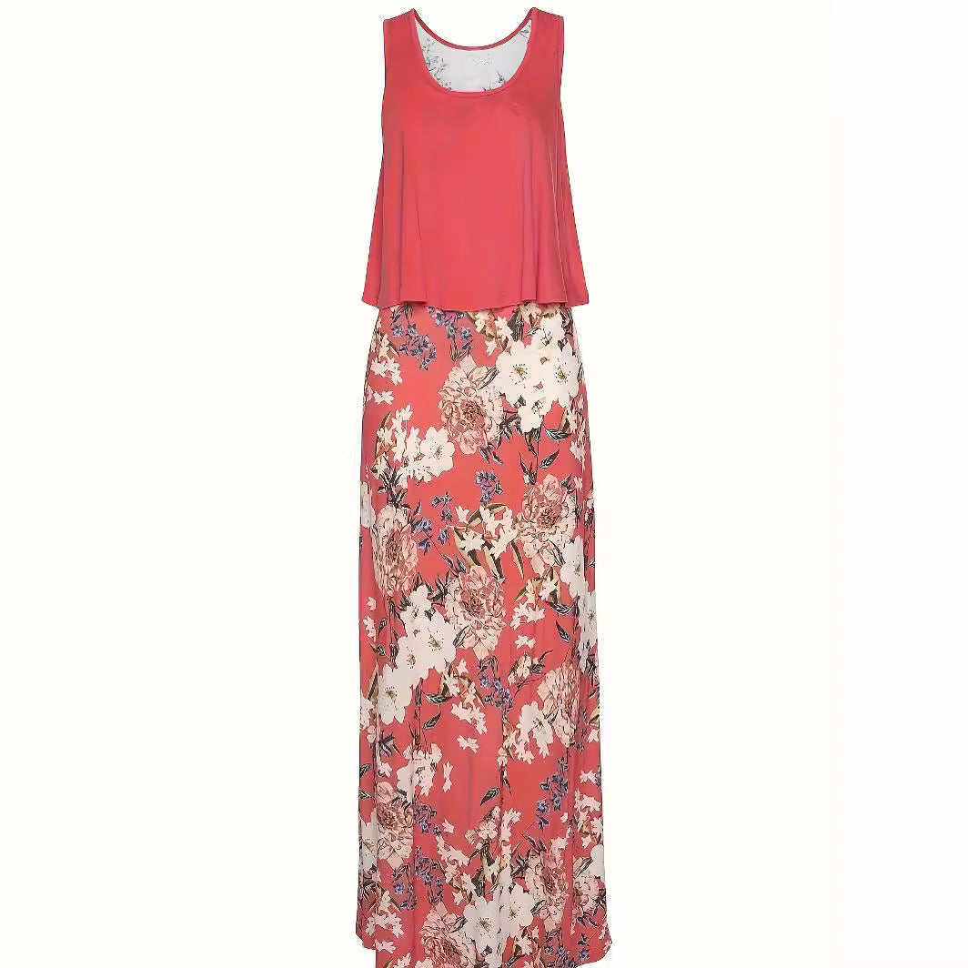 Women's Floral Print Layered Length Dress