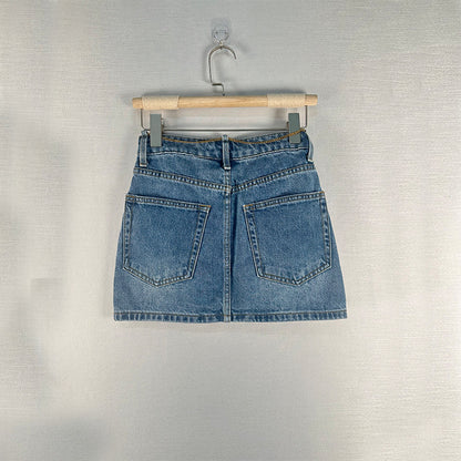 Women's High Waist Loose And Slimming A- Line Denim Skirt