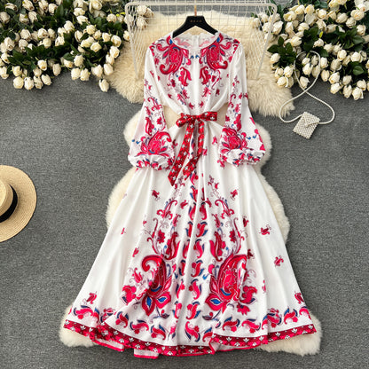 French Style Vintage Court Style Dress Women's Sweet Lace