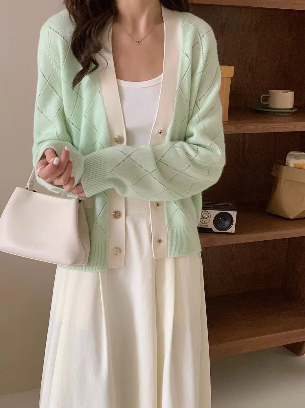 Cashmere Sweater Cardigan Dopamine Color Female