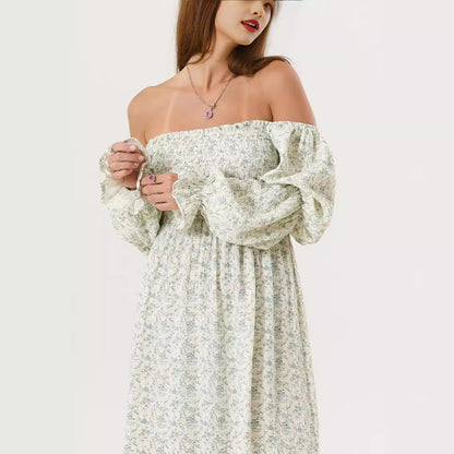 Bell Sleeve Chiffon Dress Women's Clothing