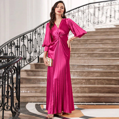 Slim Fit Lantern Sleeve Evening Dress Plus Size Party Party Dress