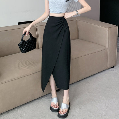 French Style Pleated High Waist Suit Skirt For Women