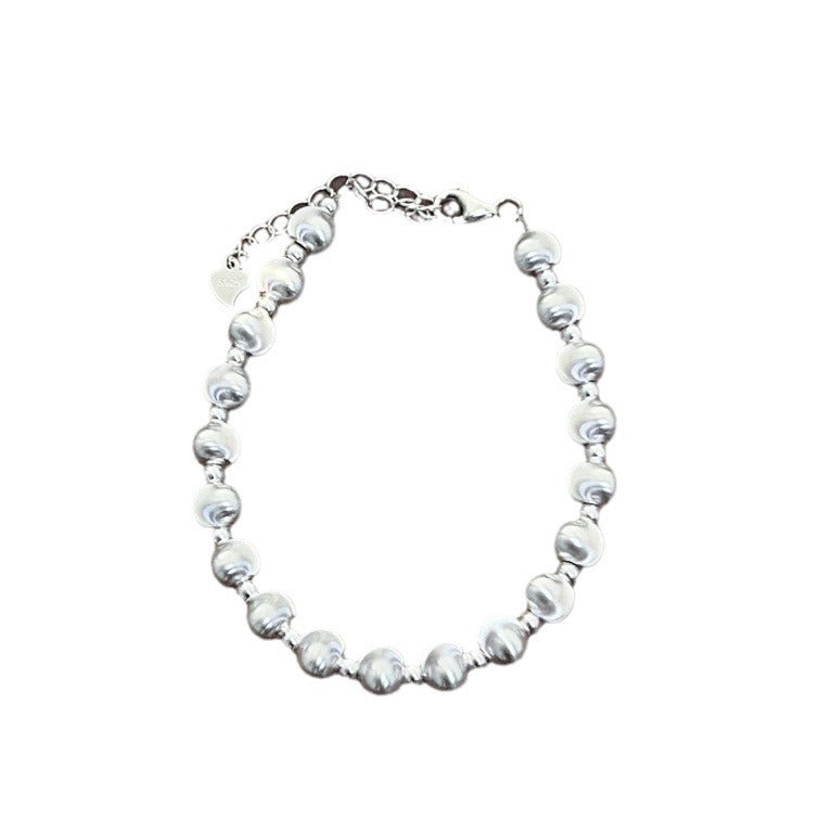 Bracelet en perles œil de chat laser pour femme en argent sterling