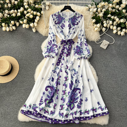 French Style Vintage Court Style Dress Women's Sweet Lace