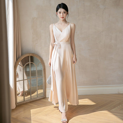 Champagne Satin Bridesmaid Dress For Women