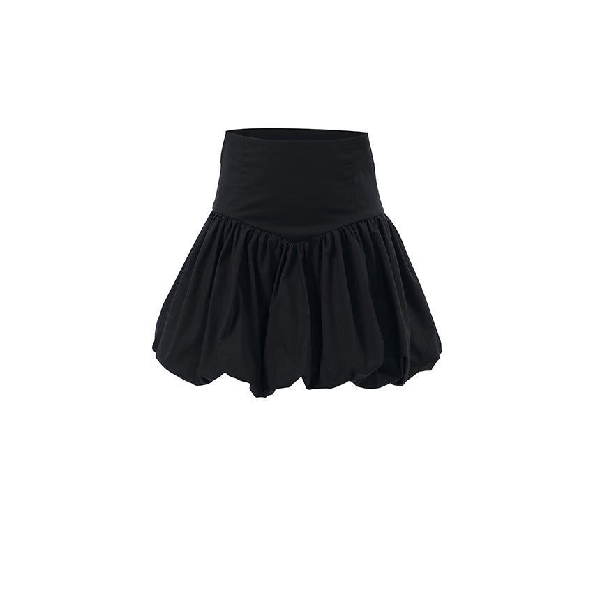 Women's French Style Temperament Cotton A- Line High Waist All-matching Skirt