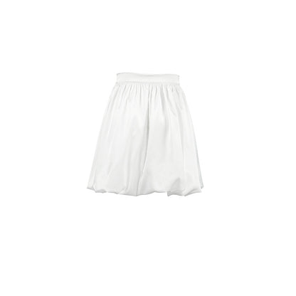 Women's White Fashion Satin A- Line Skirt