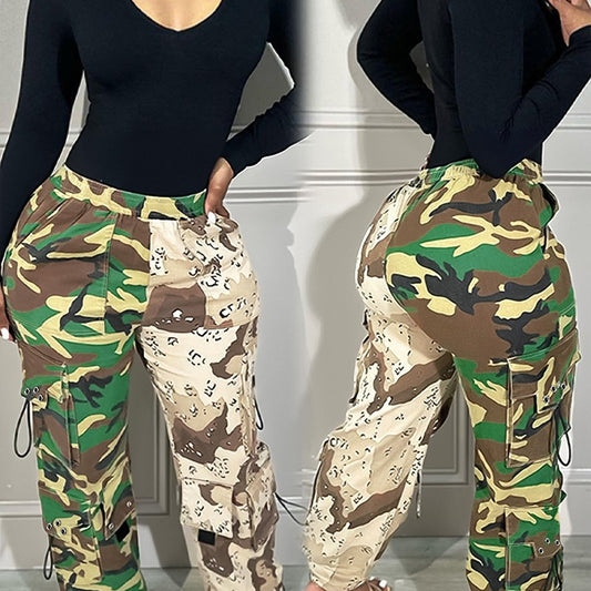 Women's Camouflage Stretch Cotton Diagonal Cloth Overalls