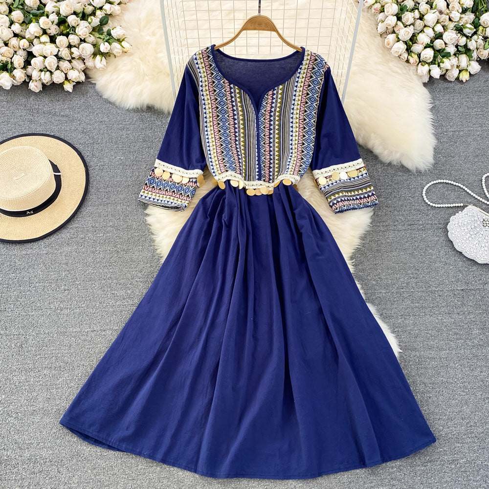 Seaside Vacation Beach Travel Bohemian Dress