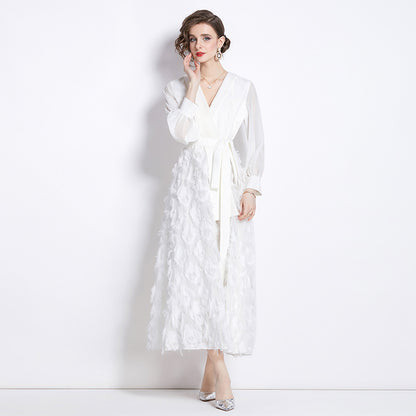 Robe amincissante blanche élégante et légère, nouveau tempérament