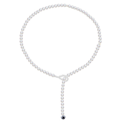 925 Sterling Silver Simple High-grade Necklace Female Shijia Shell Pearls Special-interest Design Pull-up