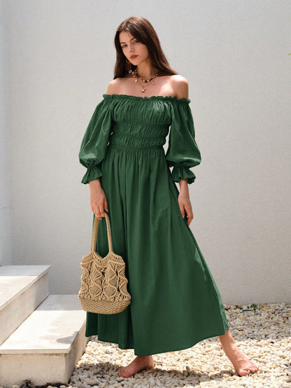 Women's Retro Off-shoulder Fashion Dress