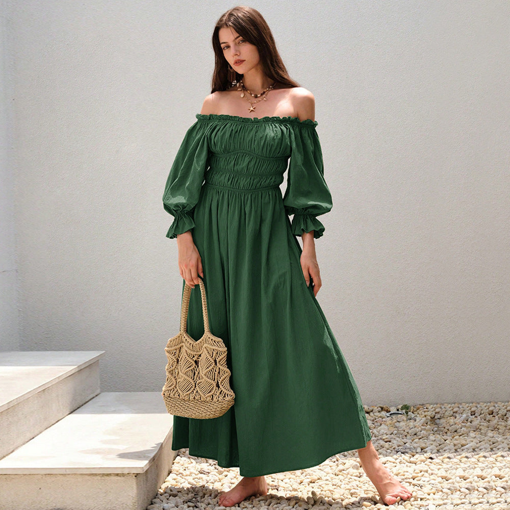 Women's Retro Off-shoulder Fashion Dress