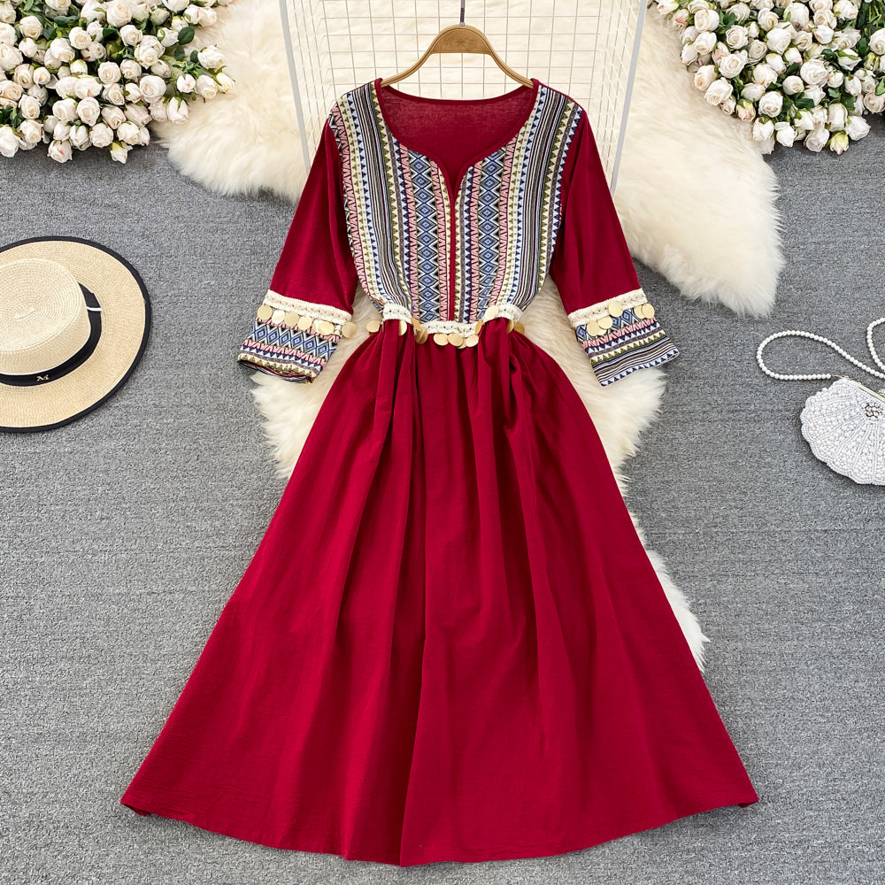 Seaside Vacation Beach Travel Bohemian Dress