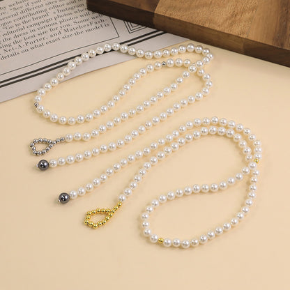 925 Sterling Silver Simple High-grade Necklace Female Shijia Shell Pearls Special-interest Design Pull-up