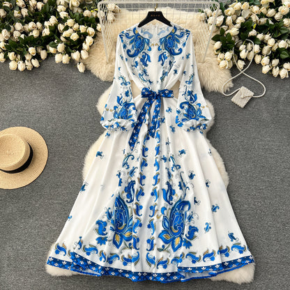 French Style Vintage Court Style Dress Women's Sweet Lace