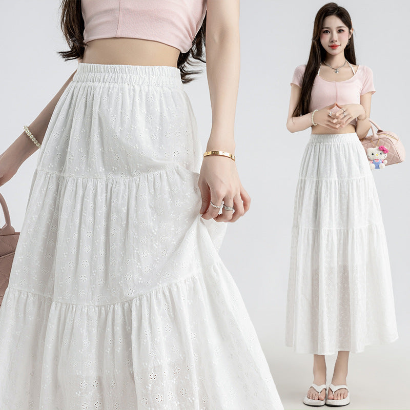 A- Line Mid-length Umbrella Skirt