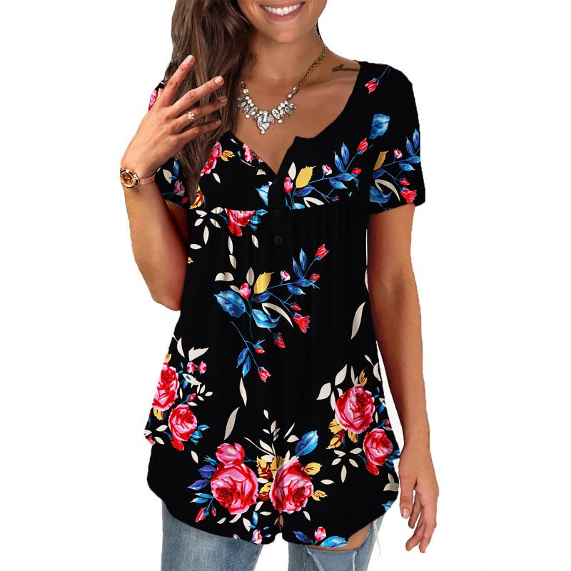 Women's Fashion Loose Short Sleeve 3D Printed T-shirt