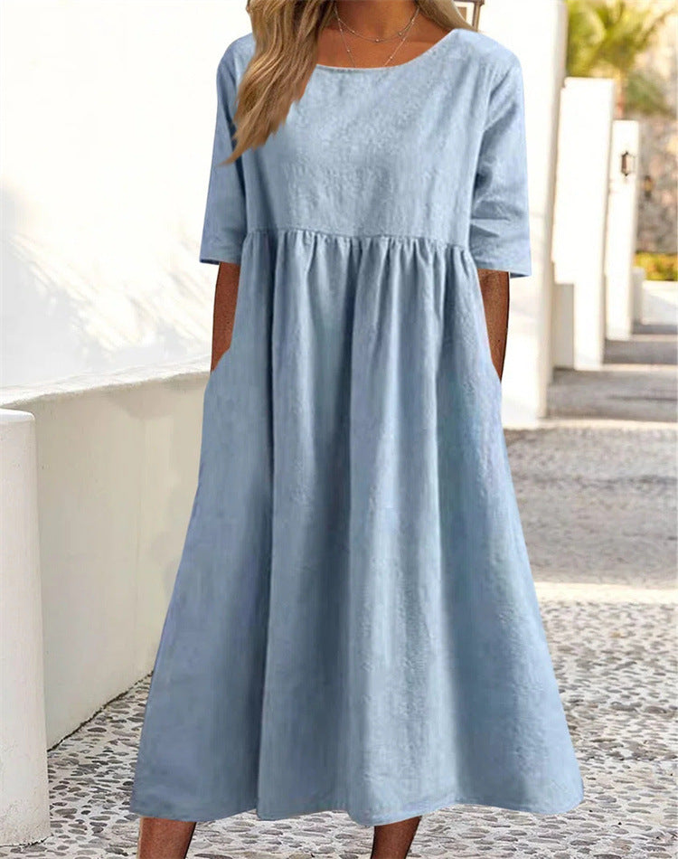 Women's Loose Round Neck Swing Dress