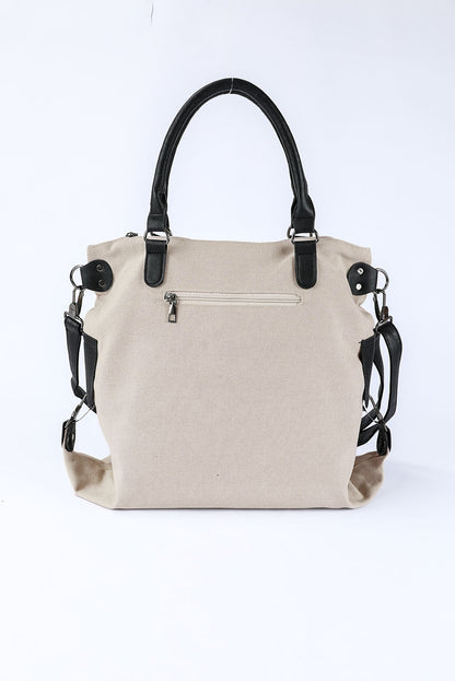 Sac fourre-tout en toile beige décontracté avec étoile à cinq branches