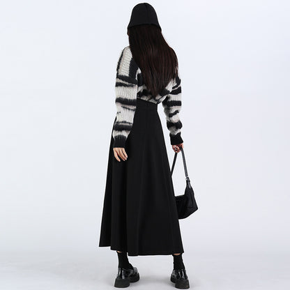 Woolen Skirt Slim Fit Mid-length