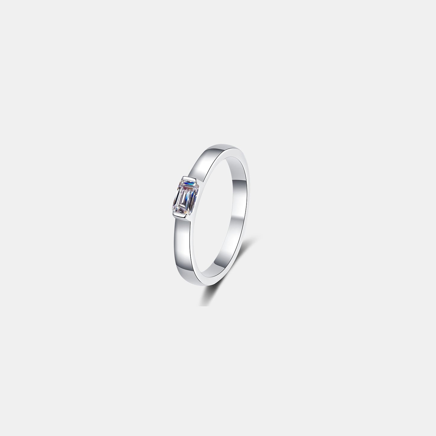 Bague en argent sterling 925 moissanite