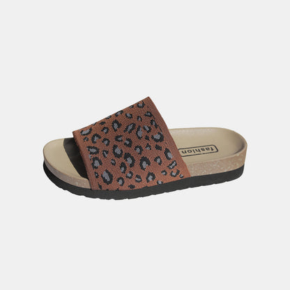 Sandalias con punta abierta de leopardo