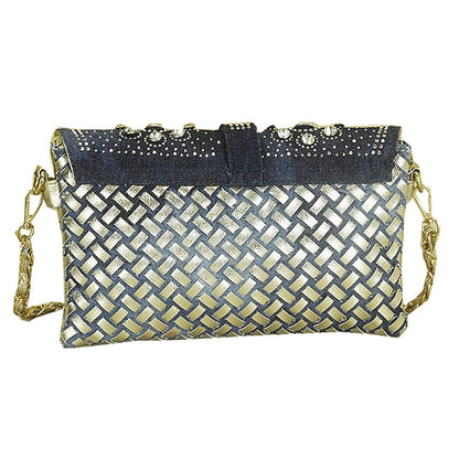 Bolso bandolera Diamond Denim con un solo hombro