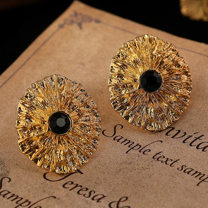 Boucles d'oreilles à tige rondes en argent avec fleur Sungirl