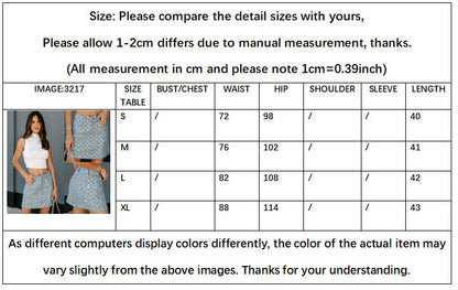 Women's Sequined Heavy Industry High Waist Slimming Denim Skirt