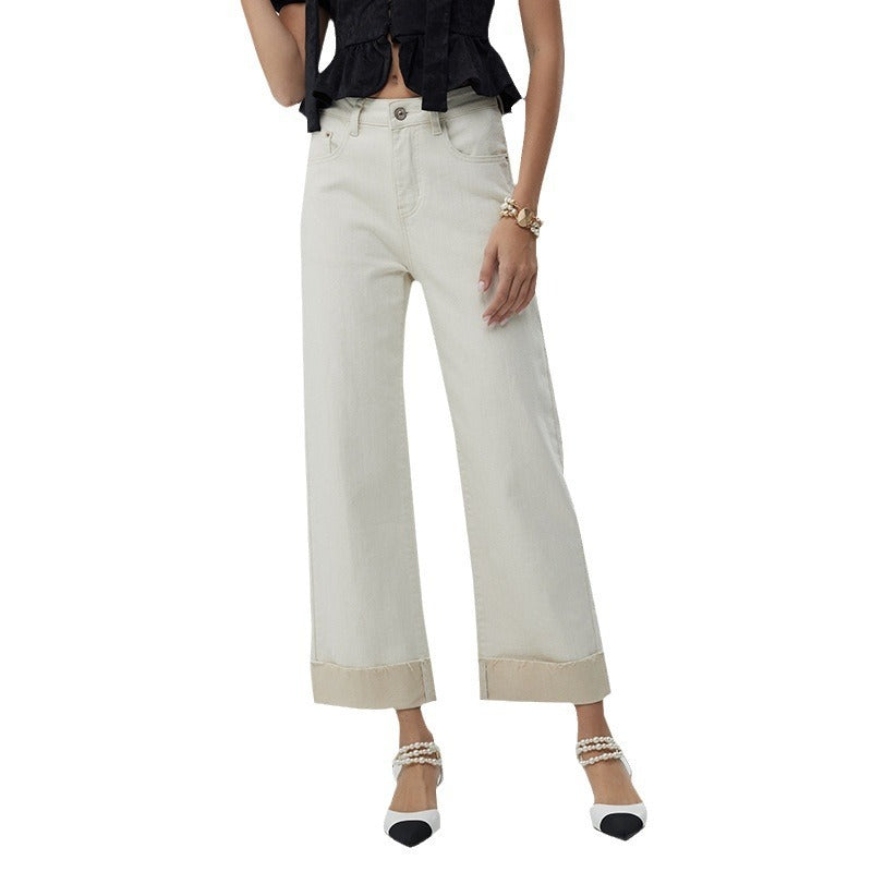 Pantalon court à jambes larges pour femme