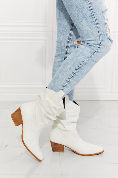 MMShoes Better in Texas Scrunch Bottes de cowboy en blanc