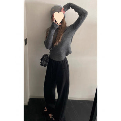 Women's Velvet Padded All-matching Elastic Waist Drawstring Casual Pants