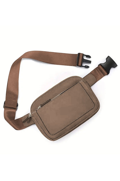 Bolso bandolera minimalista con múltiples cremalleras Desert Palm