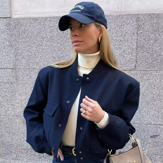 Chaqueta de moda Abrigo con cuello alto para mujer