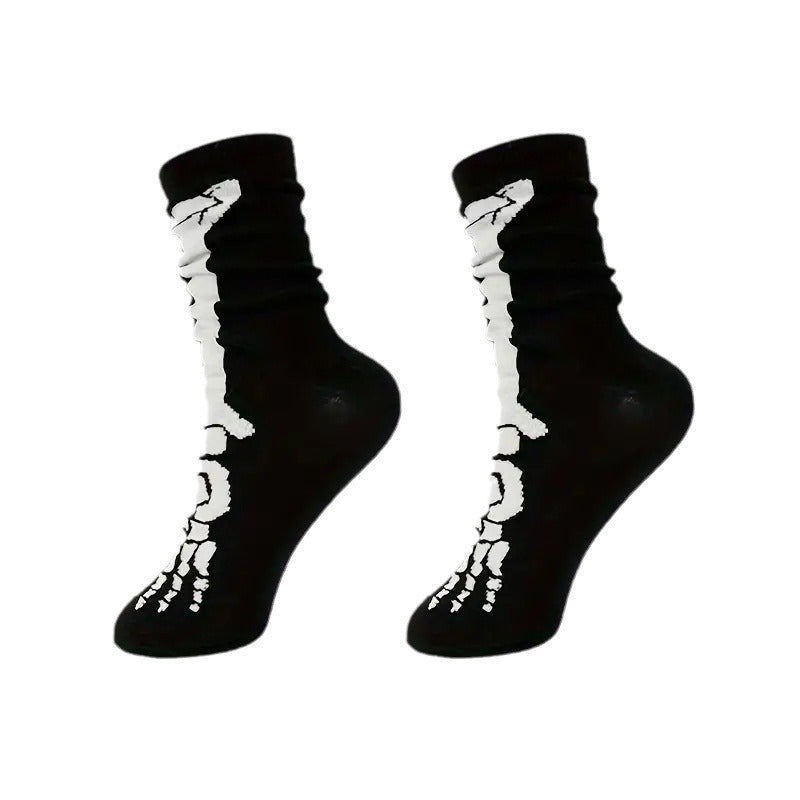 Calcetines divertidos de Halloween para mujeres y hombres, calcetines de vestir de esqueleto para adultos, calcetines de tripulación con calavera y telaraña, regalo novedoso de Halloween