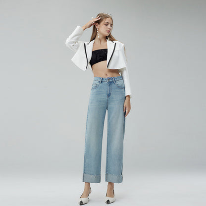 Pantalon court à jambes larges pour femme