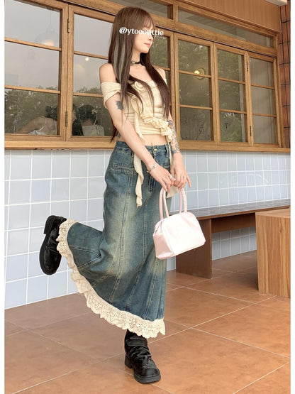 Women's Fashion Fishtail Denim Skirt Design