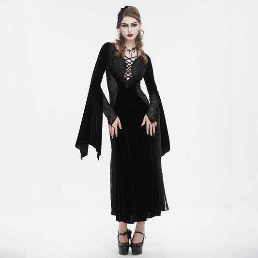 Vestido de mujer con tirantes tipo halter y abertura para Halloween