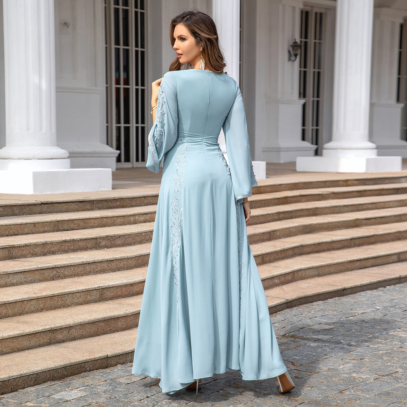 Vestido bordado de ocio con temperamento para mujer